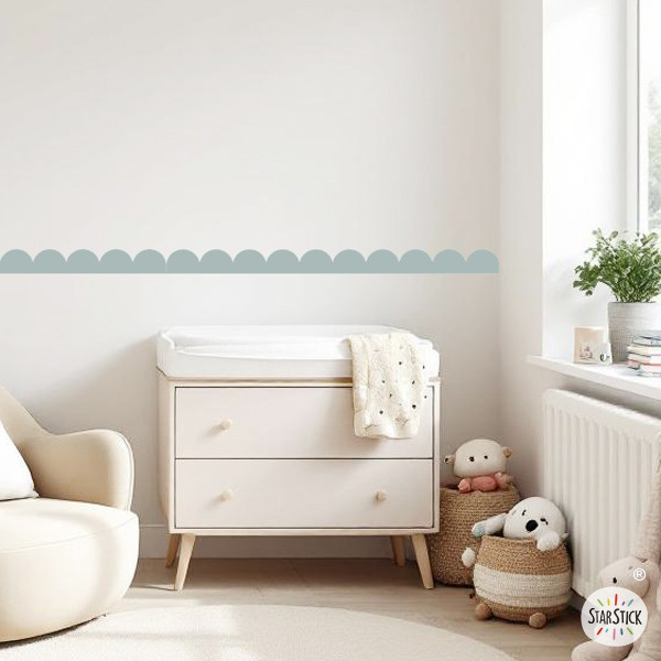 Frise décorative Arcs et Scallops | Stickers muraux personnalisables en couleur | Décoration murs