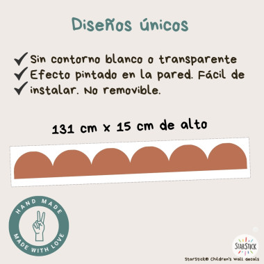 BIG Frise décorative Arcs et Scallops | Couleurs Boho | Décoration murs