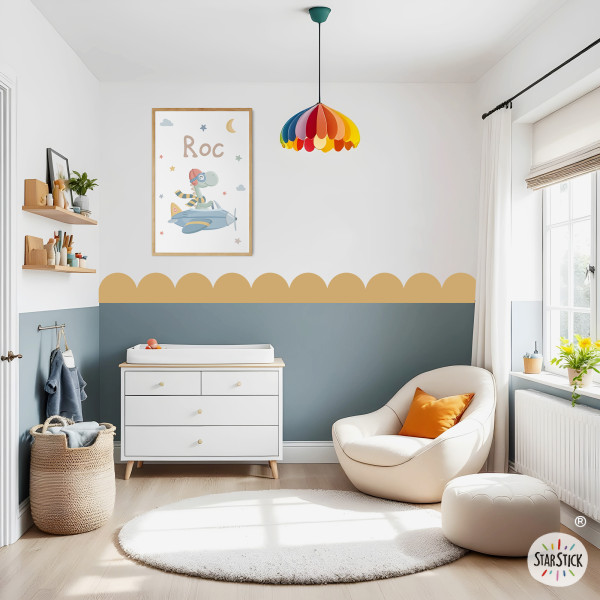 BIG Frise décorative Arcs et Scallops | Couleurs Boho | Décoration murs