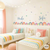 Cenefa infantil arcoíris, estrellas y corazones | Autoadhesiva | Decoración pared habitación niña