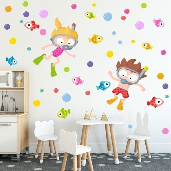 Vinilos originales infantil - Niño buceador