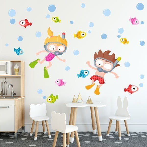 Vinilos originales infantil - Niño buceador