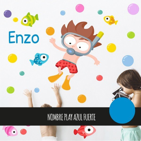 Vinilos originales infantil - Niño buceador