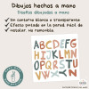 Abecedari majúscules tons Boho | Lletres decoratives paret | Decoració aules i dormitoris