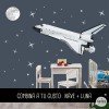 Lluna real i estrelles - Vinil infantil fluorescent
