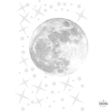 Luna real y estrellas – Vinilo infantil fluorescente