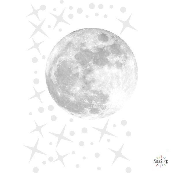 Vraie lune et étoiles - Vinyle décoratif pour enfants et adolescents