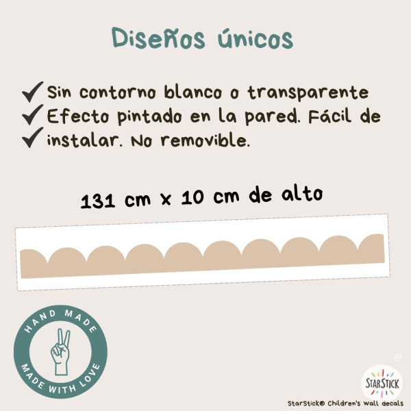 Cenefa decorativa Arcos y Scallops | Adhesivos personalizables en color | Decoración paredes