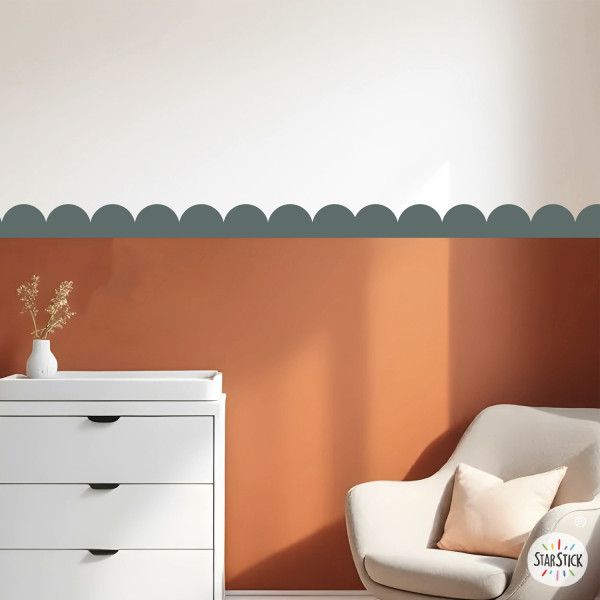 Cenefa decorativa Arcos y Scallops | Adhesivos personalizables en color | Decoración paredes