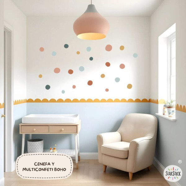 Cenefa decorativa Arcos y Scallops | Adhesivos personalizables en color | Decoración paredes