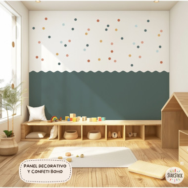 Papel pintado autoadhesivo con borde festoneado con ondas – A medida – Scallop Wallpaper