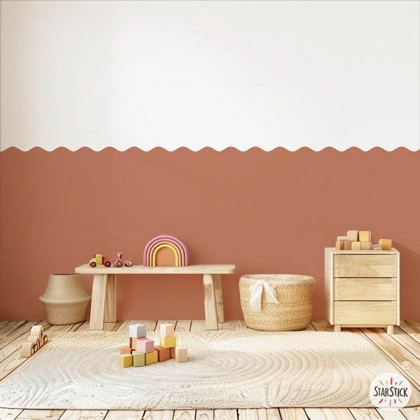 Paper pintat autoadhesiu acabat amb onades – A mida – Scallop Wallpaper