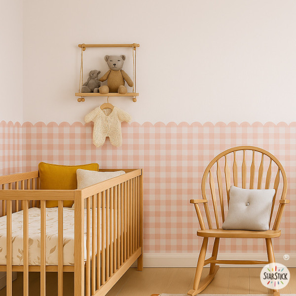 Self-adhesive wallpaper with vichy check pattern | Customizable in color