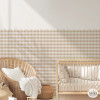 Papier vinyle mural avec motif carreaux vichy en format soubassement adhésif décoratif festonné