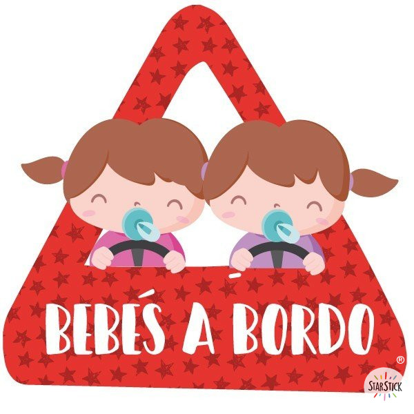 Bebés a bordo (2 niñas) –  Adhesivo para coche