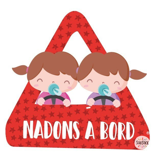 Bebés a bordo (2 niñas) –  Adhesivo para coche