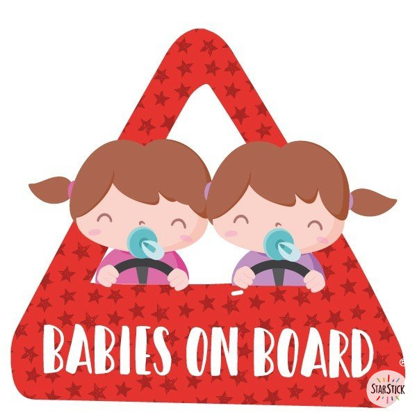 Bebés a bordo (2 niñas) –  Adhesivo para coche