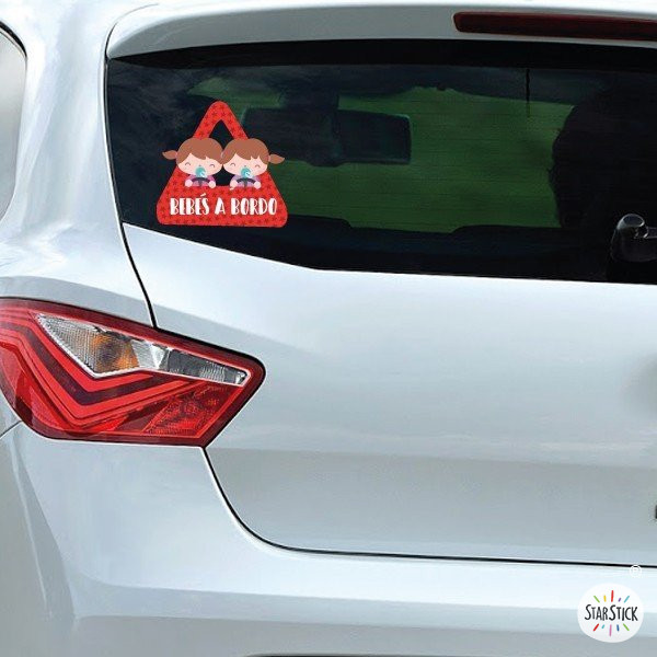 Bebés a bordo (2 niñas) –  Adhesivo para coche