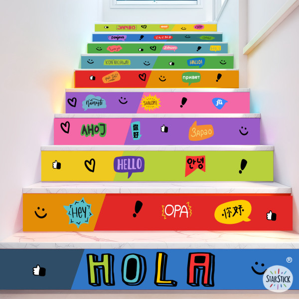 Vinils per a escales de centres educatius | HOLA | Decoració educativa
