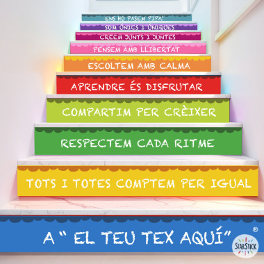 Modelo personalizable | Decoración para escaleras escolares | En esta escuela...