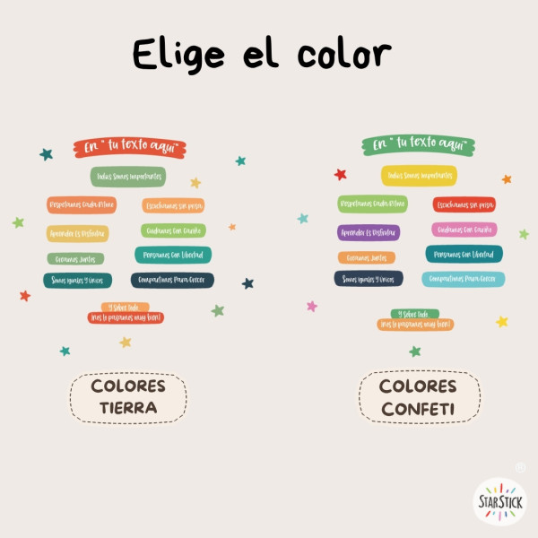 School decoration with wall decals | Rules and values in different languages | Classroom and hallway walls
