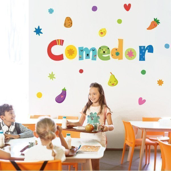 Salle à manger - Autocollants de la collection Happy - Solutions pour décorer la salle à manger de l'école