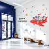 School decoration. Airplane stickers with storybook characters for educational centers
