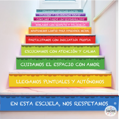 Modelo personalizable | Decoración para escaleras escolares | En esta escuela...