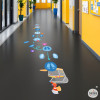 Juegos de suelo - Circuito del tesoro Pirata - Rayuela juegos para pegar en el suelo de alta resistencia para decorar escuelas