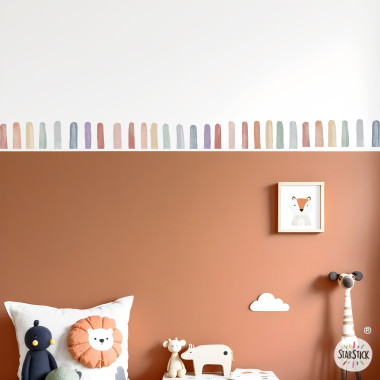 Cenefa de pared Tiras efecto aquarela | Vinilo autoadhesivo | Decoración de pared