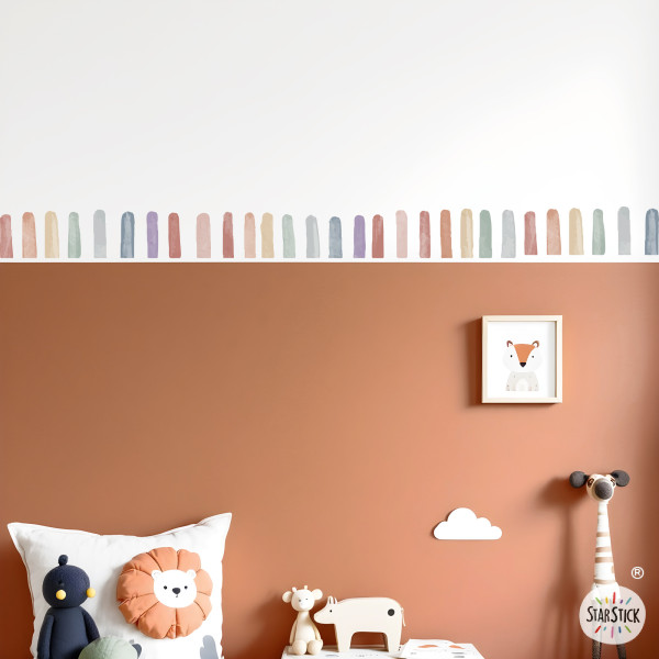 Frise murale effet aquarelle en bandes | Sticker autocollant | Décoration murale