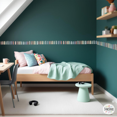 Cenefa de pared Tiras efecto aquarela | Vinilo autoadhesivo | Decoración de pared
