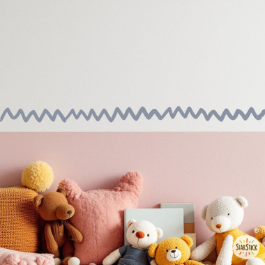 Cenefa de pared zigzag | Varios colores a elegir | Autoadhesiva y fácil de colocar