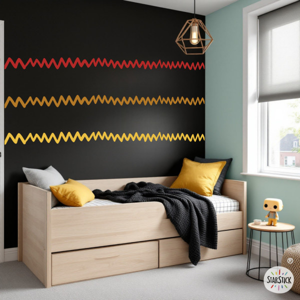 Zigzag Wall Border | Several Colors Available | Self-Adhesive and Easy to Apply