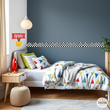 Racing cars wall border | Self-adhesive and easy to apply | Fun kids’ room decoration