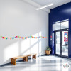 Cenefa autoadhesiva con banderines de colores | Autoadhesiva y fácil de colocar | Decoración de paredes