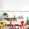 Self-adhesive wall border with colorful pennants | Easy to apply | Fun wall decoration