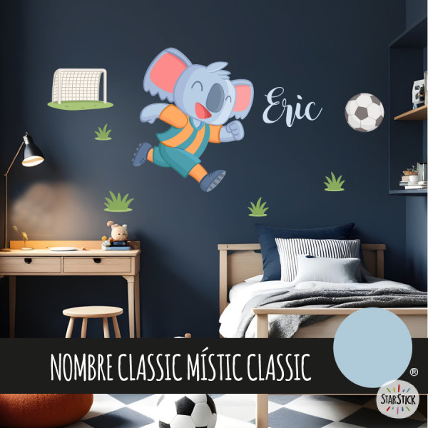 Vinil infantil Koala futbolista | Adhesiu de paret decoratiu | Decoració original per a habitacions infantils