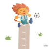 Mesurador d’alçada infantil – Lleó futbolista | Adhesiu decoratiu per a l’habitació infantil