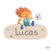 Vinil infantil amb nom – Lleó futbolista | Decoració infantil personalitzada