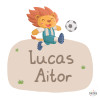 Vinil infantil amb nom – Lleó futbolista | Decoració infantil personalitzada