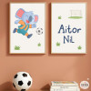Set of 2 personalized kids’ wall prints | Footballer Koala