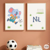 Set of 2 personalized kids’ wall prints | Footballer Koala