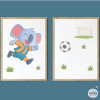 Set of 2 personalized kids’ wall prints | Footballer Koala