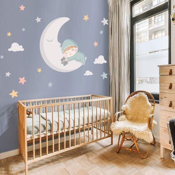 Sticker Baby on the moon. Aquamarina - Children's decoration products
