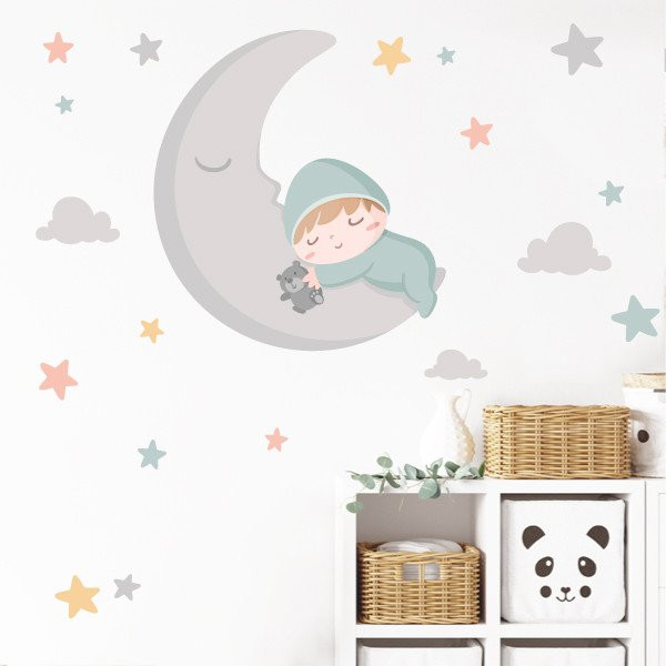 Sticker Baby on the moon. Aquamarina - Children's decoration products