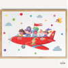 Kids’ School Decoration | Airplane with Fairy Tale Characters Print