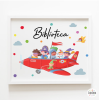 Kids’ School Decoration | Airplane with Fairy Tale Characters Print