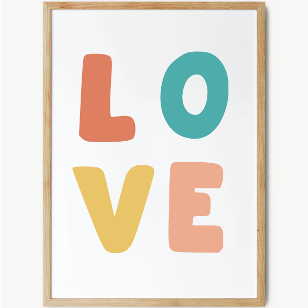 LOVE - Tableaux décoratifs pour chambres adolescentes