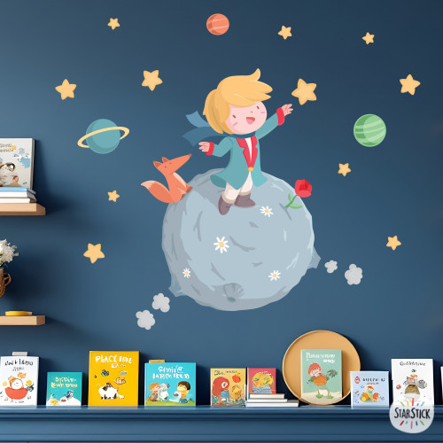 Vinil infantil El Petit Príncep amb planeta – Decoració de paret per habitació de nadó i nen